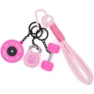 Dumbbell keychain set fitness gym bag charm workout accessory gift for men women